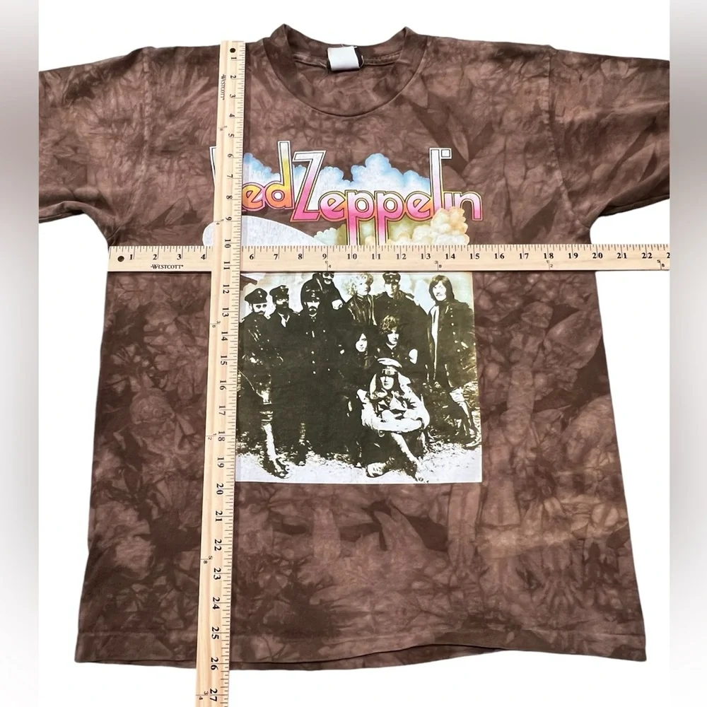 Single stitch Vintage Led Zeppelin Liquid Blue Tie Dye Tee Tshirt Size Medium - Picture 3 of 6